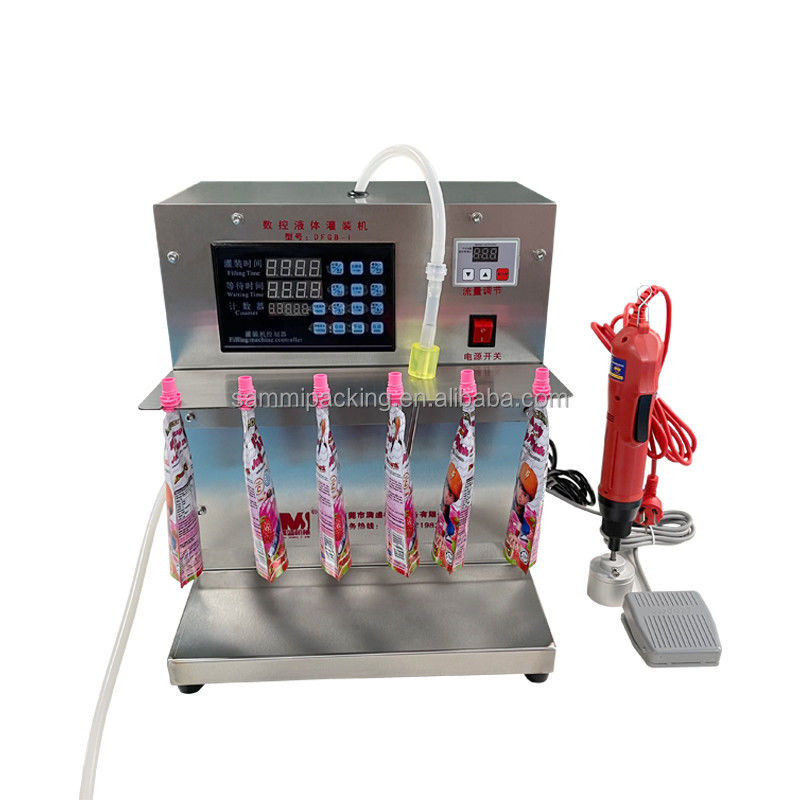 2000 ml Sacoche à bec de remplissage de liquide de la machine d'emballage Table type 2 têtes