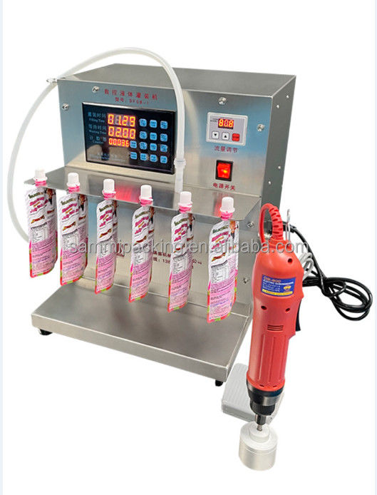 2000 ml Sacoche à bec de remplissage de liquide de la machine d'emballage Table type 2 têtes