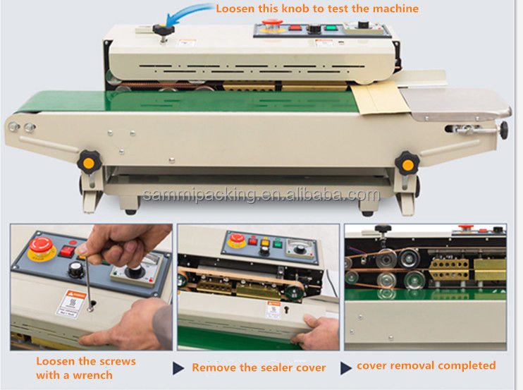 Machine de scellement verticale semi-automatique, machine de scellement à bande continue pour petits sacs alimentaires