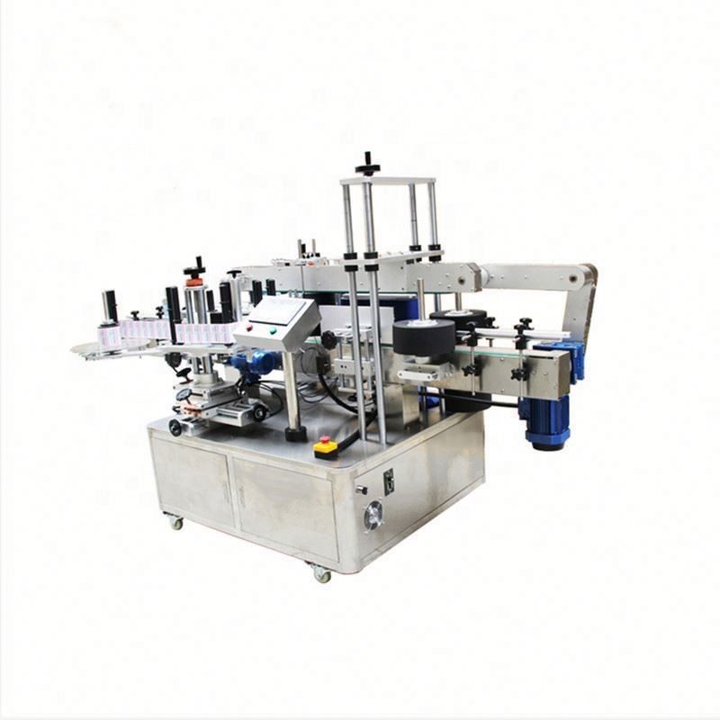 Machine d'étiquetage d'autocollants pour bouteilles carrées plates automatique pour deux côtés avant et arrière