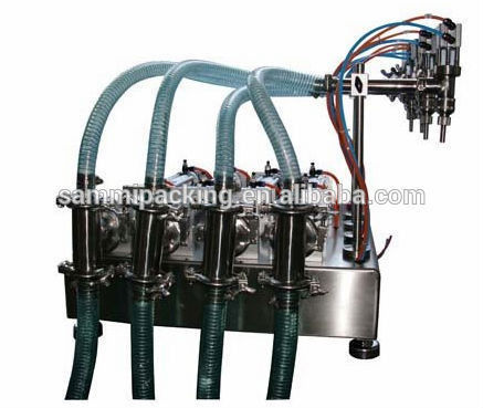 Machine de remplissage de liquide pneumatique à 4 têtes pour boissons, huile, shampooing, alcool, parfum
