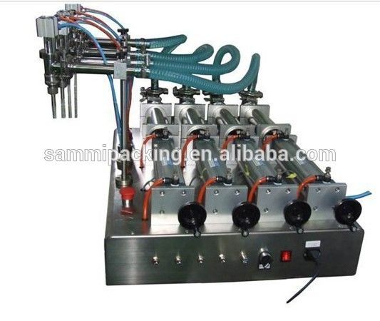 Machine de remplissage de liquide pneumatique à 4 têtes pour boissons, huile, shampooing, alcool, parfum
