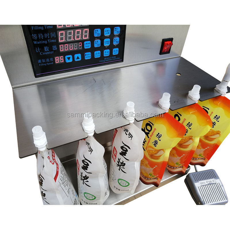 Machine de remplissage de sacs à bec sur mesure, machine de remplissage de liquide à table de type 100 ml 8 têtes