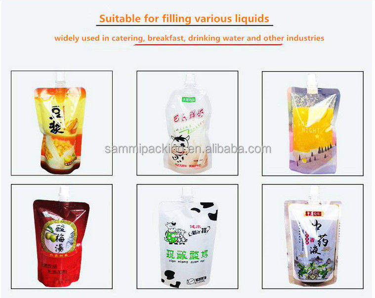 Machine de remplissage de sacs à bec sur mesure, machine de remplissage de liquide à table de type 100 ml 8 têtes