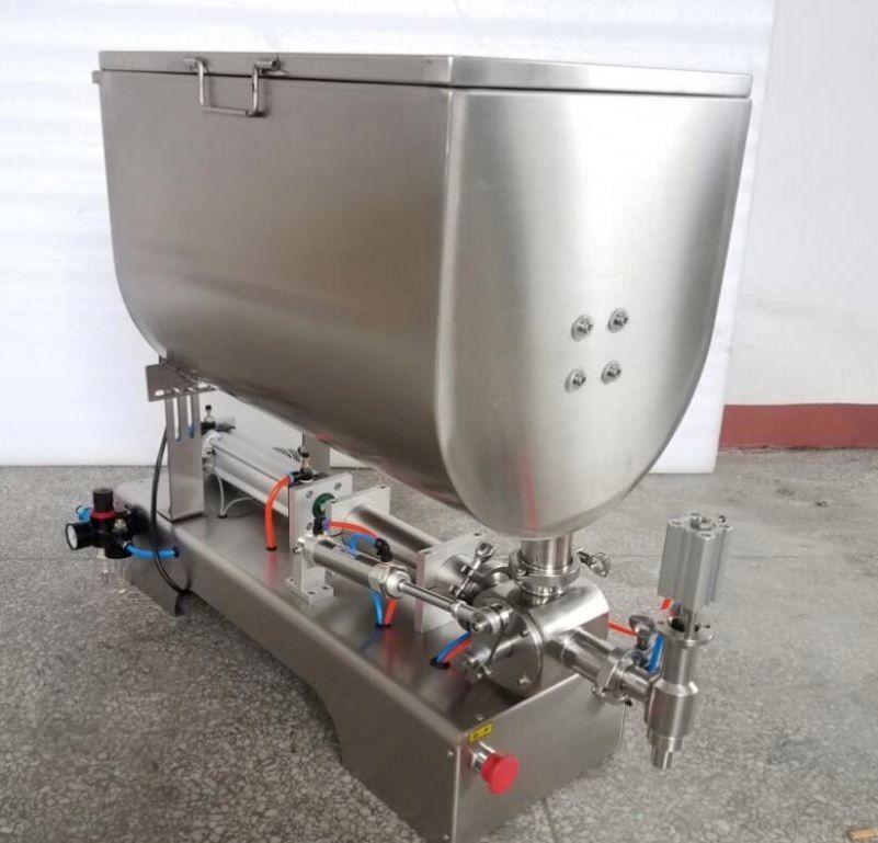 Machine de remplissage de pâte liquide de pâte de haricots à sauce avec mélangeur de type U Hopper