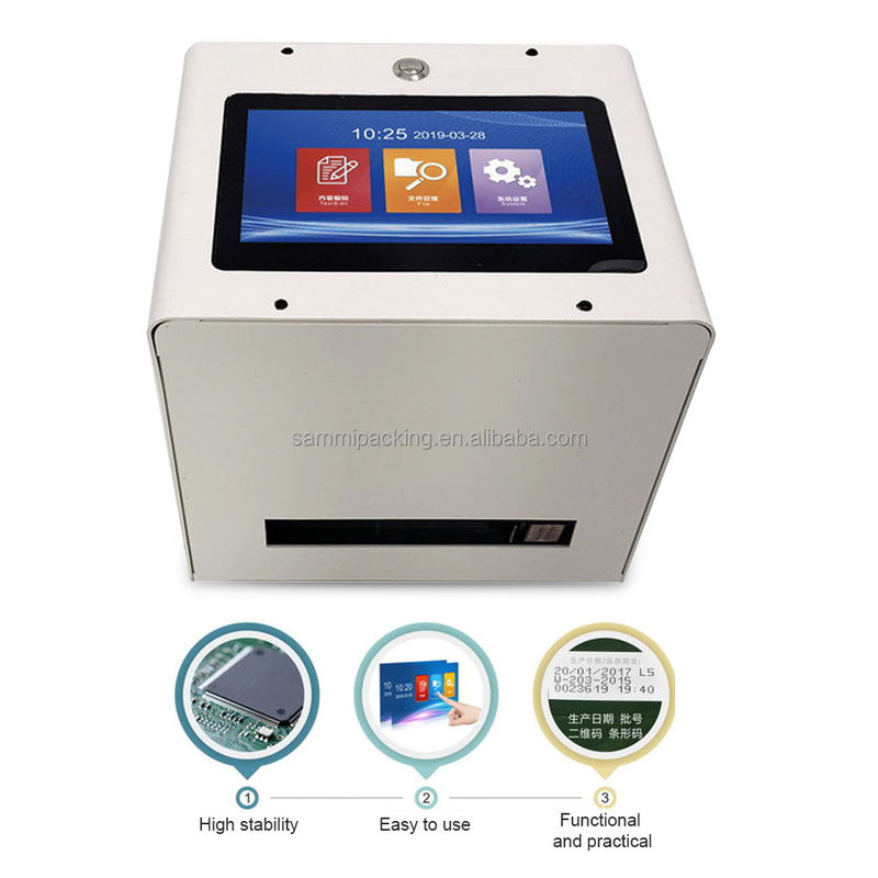 Imprimante à jet d'encre à écran tactile statique pour ordinateur de bureau pour bouteille pour estampage Date d'expiration Code QR du lot