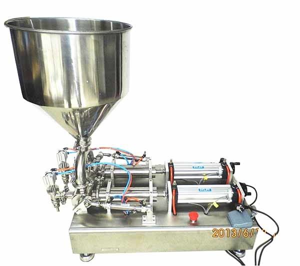220V double tête machine de remplissage de crème semi-automatique pour la sauce au ketchup de pâte cosmétique