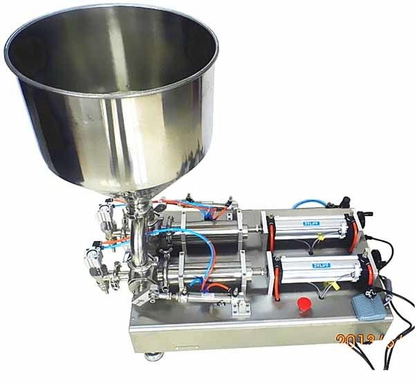 220V double tête machine de remplissage de crème semi-automatique pour la sauce au ketchup de pâte cosmétique