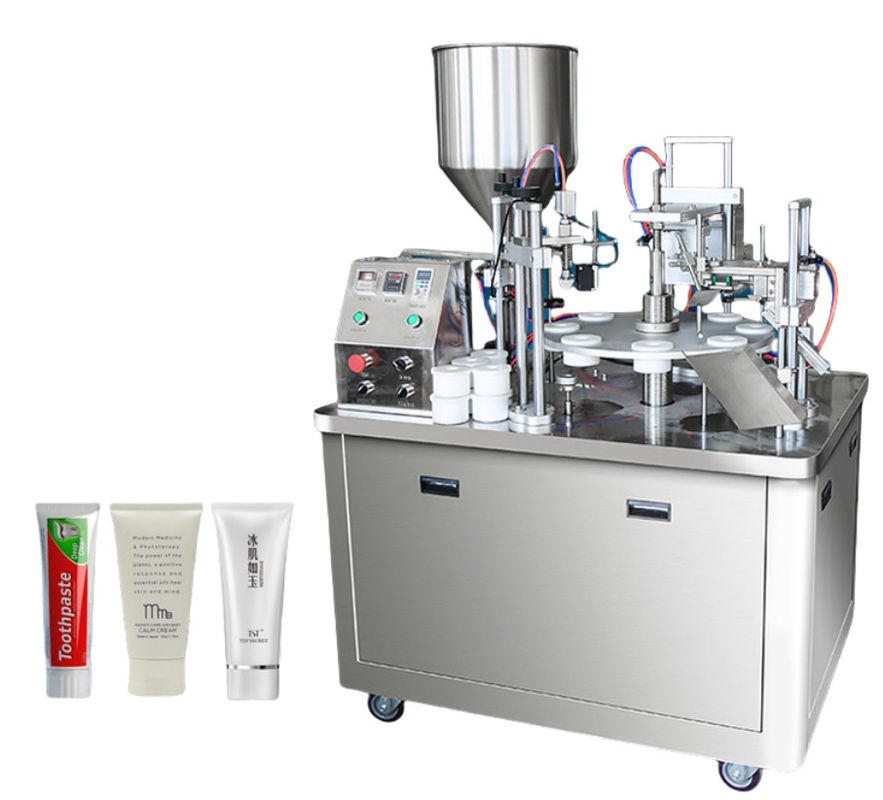 Machine automatique de remplissage et d'étanchéité de tubes en aluminium plastique doux