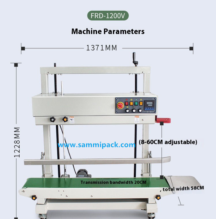 FRD-1200V Machine électrique semi-automatique d'étanchéité thermique pour l'étanchéité continue verticale des sacs en plastique pour les boissons