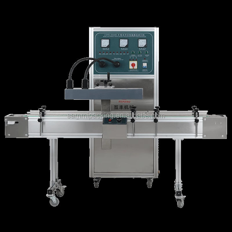 Machine automatique de scellage par induction à refroidissement par air pour plancher de bouteille Type scellage à induction continue Scellage à couvercles en aluminium Scellage