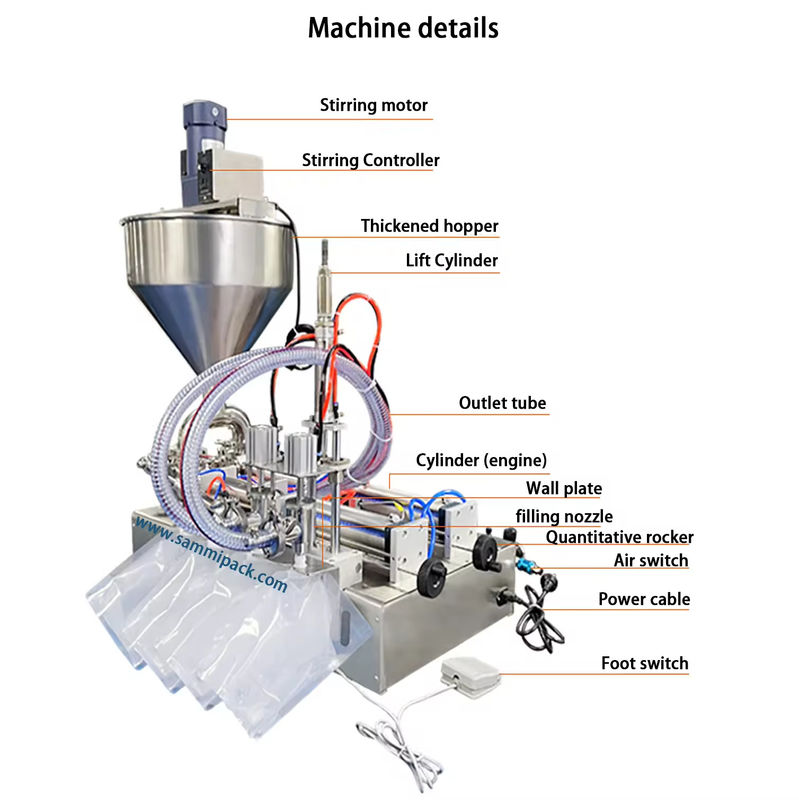 Machine de remplissage de jus de miel semi-automatique de haute qualité