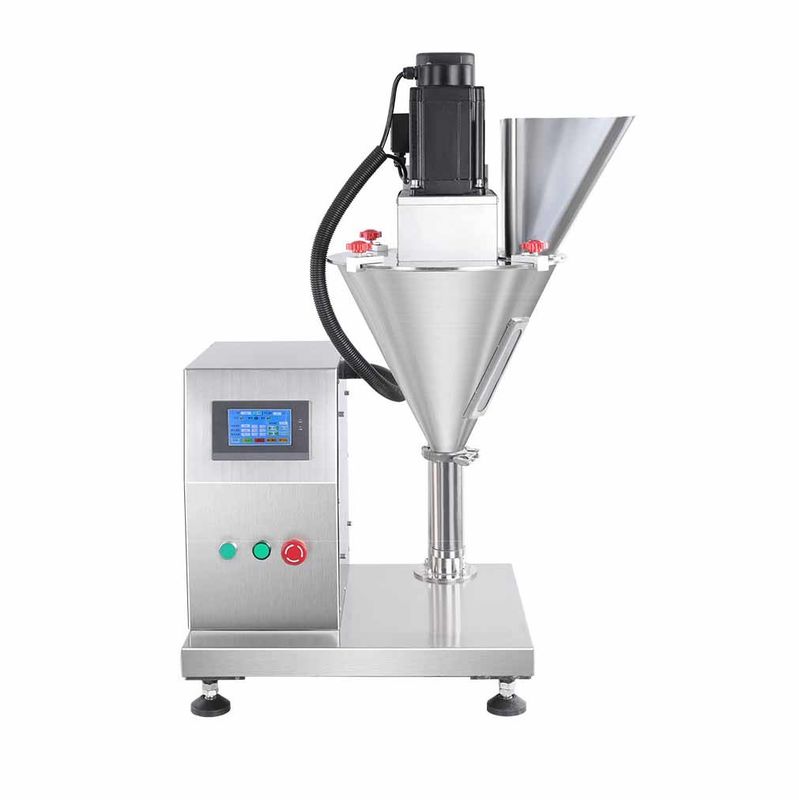 Machine de remplissage de poudre de banc pratique, petite machine commerciale de bureau pour épices, farine, lait en poudre, remplisseuse à vis sans fin