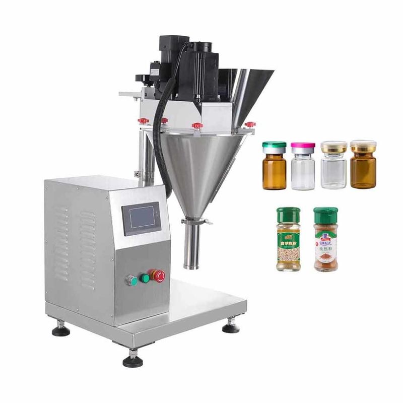 Machine de remplissage de poudre de banc pratique, petite machine commerciale de bureau pour épices, farine, lait en poudre, remplisseuse à vis sans fin