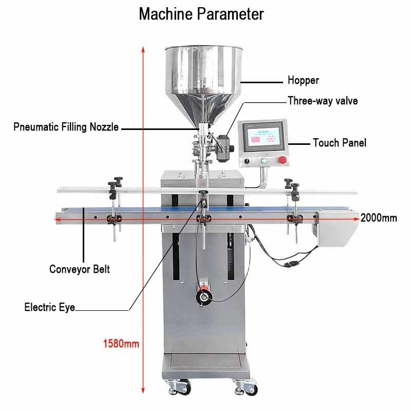 Machine de remplissage de pâte verticale automatique de haute qualité Crème sauce chaude Ketchup machine de remplissage avec convoyeur et écran tactile