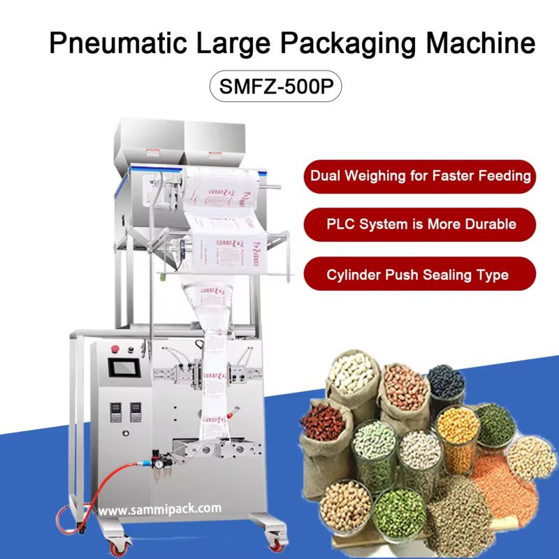 Machine industrielle automatique d'emballage pour les granulés poudres de thé Aliments en sacs double système de pesage PLC Fast Packager