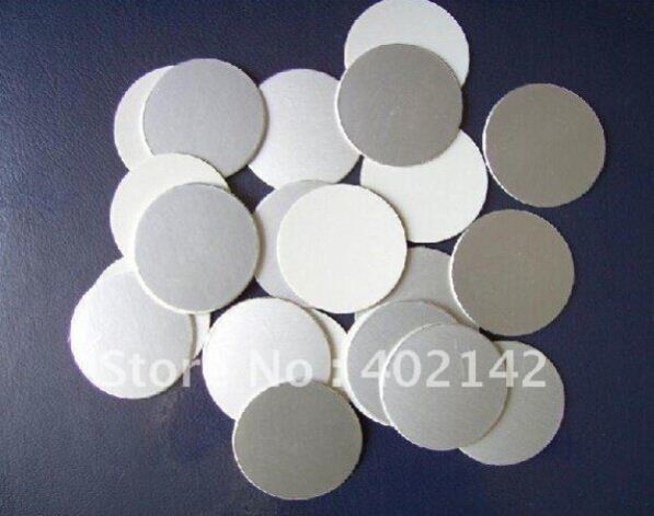 Garniture de scellage par induction en aluminium pour verre, PET 70 mm, film plastique papier ciré aluminium