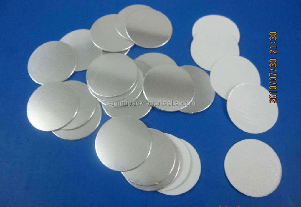 Garniture de scellage par induction en aluminium pour verre, PET 70 mm, film plastique papier ciré aluminium