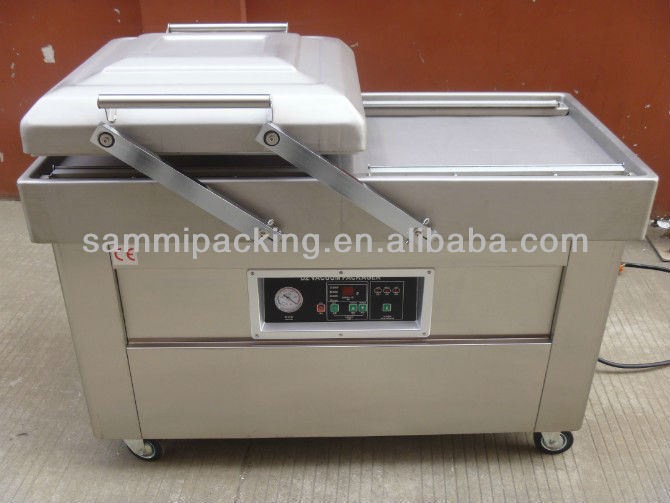 Machine à emballer sous vide à double chambre multifonctionnelle pour le bacon de bœuf poulet tofu arachide fruits de mer