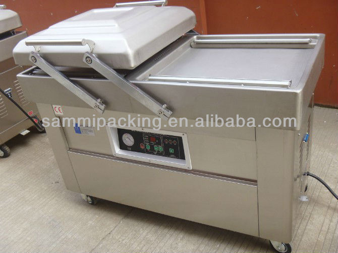 Machine à emballer sous vide à double chambre multifonctionnelle pour le bacon de bœuf poulet tofu arachide fruits de mer