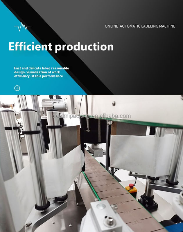 Machine d'étiquetage automatique à double face de haute précision pour bouteilles en plastique rondes/carrés Autocollants avec convoyeur