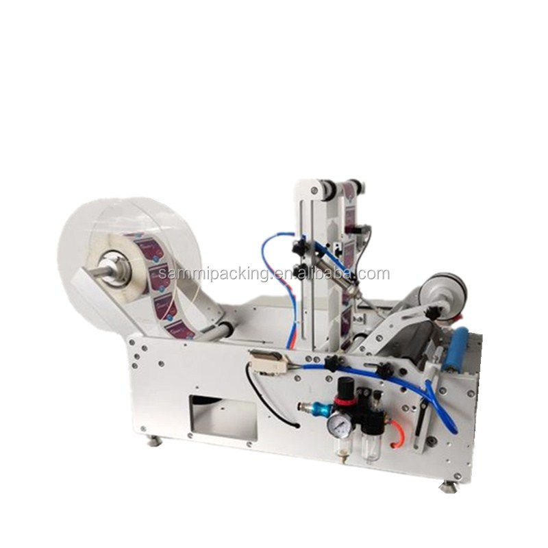 Excellente performance à grande vitesse machine ronde semi-automatique à deux côtés autocollant d'étiquetage en vente