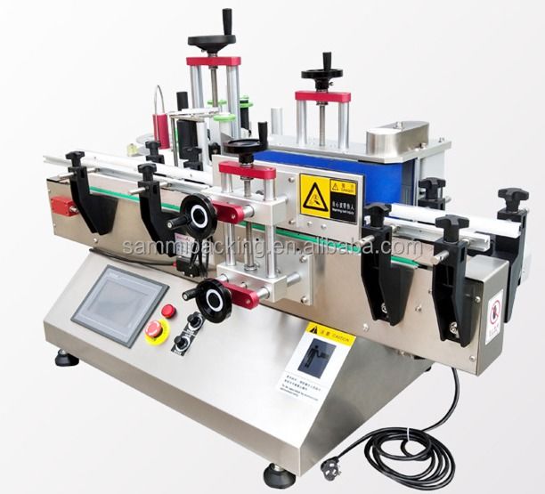 Machine d'étiquetage à grande vitesse entièrement automatique à prix abordable avec convoyeur, machine d'étiquetage d'autocollants de bouteilles SMTBJ-50 avec CE