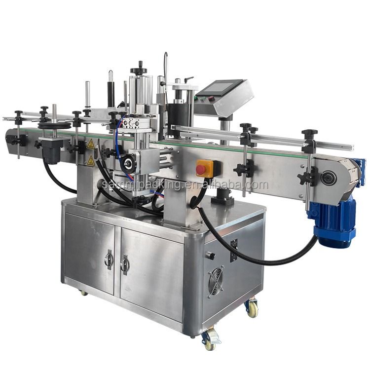 Ventes 2024 en Chine : Machines d'étiquetage à cylindre semi-automatiques fiables, entraînées électriquement avec composants PLC, emballage en carton de bois