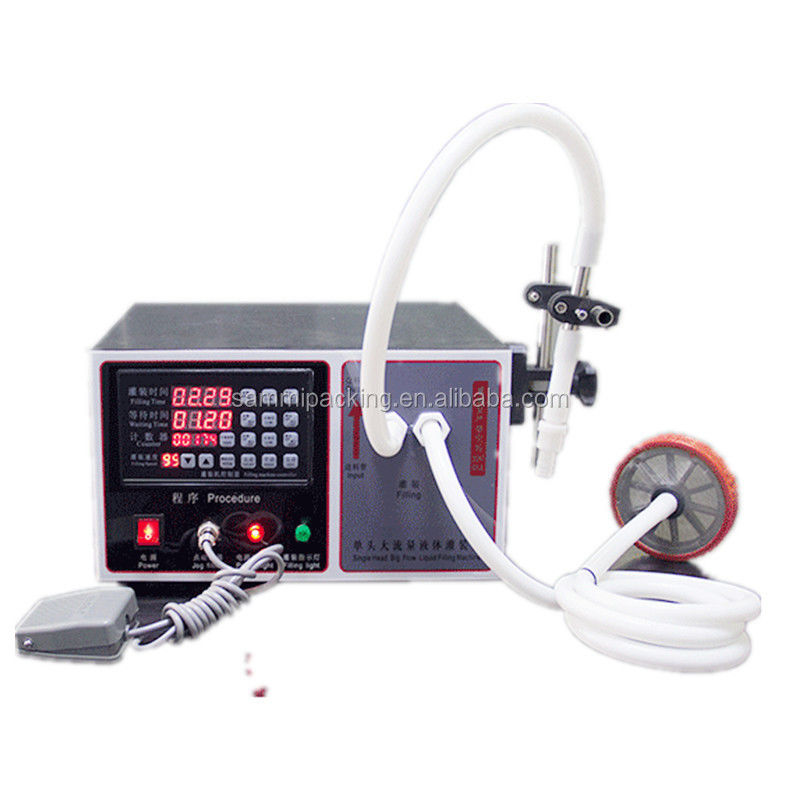 Machine de remplissage de liquide alimentaire de petite taille semi-automatique en acier inoxydable 304 pour jus, miel, huile, eau gazeuse 17L/min