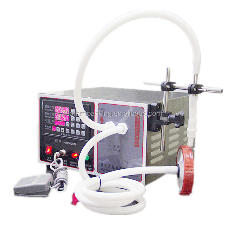 Machine de remplissage de liquide alimentaire de petite taille semi-automatique en acier inoxydable 304 pour jus, miel, huile, eau gazeuse 17L/min