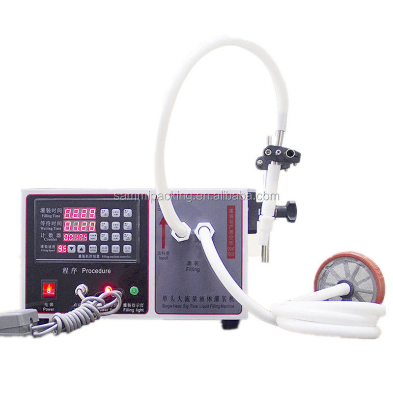 Machine de remplissage de liquide alimentaire de petite taille semi-automatique en acier inoxydable 304 pour jus, miel, huile, eau gazeuse 17L/min