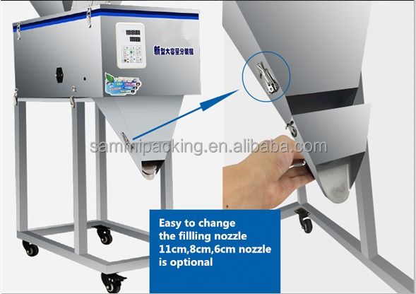 Machine de chargement secondaire quantitatif de grande capacité 50-999g pour céréales alimentaires, riz, thé, emballage, poudre à laver, machine de pesage et de remplissage