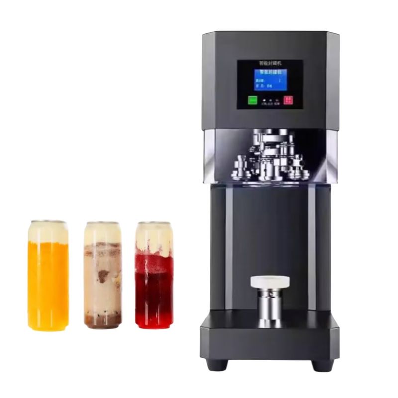 Machine de sertissage de canettes semi-automatique pour soda, bubble tea et jus - Sertisseuse de canettes PET/étain à haute vitesse avec scelleuse de couvercles pour boissons