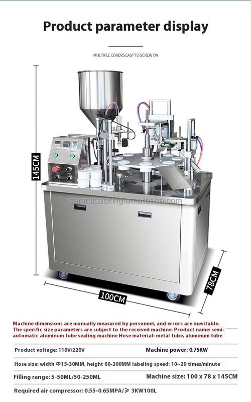 Scelleuse automatique de tubes à ultrasons avec 220V50Hz 0.75KW 20KHz Machine de remplissage et de scellage de tubes à haute vitesse pour cosmétiques et aliments