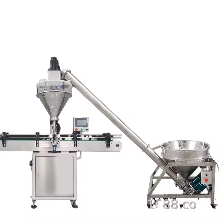 Machine de remplissage à vis sans fin à une seule tête entièrement automatique pour cosmétiques, épices, farine de soja, diatomite ambrée, lait, poudre de matcha