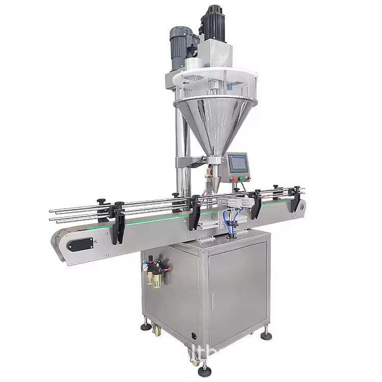 Machine de remplissage à vis sans fin à une seule tête entièrement automatique pour cosmétiques, épices, farine de soja, diatomite ambrée, lait, poudre de matcha