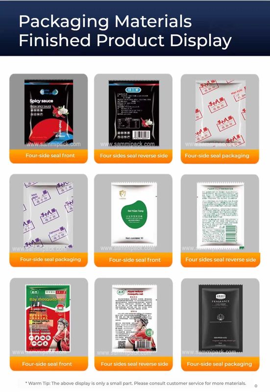 Petit sac Sauce liquide Ketchup machine d'emballage 4 côtés étiquette Sachet fabricant Bon prix pour l'application alimentaire Poche d'emballage
