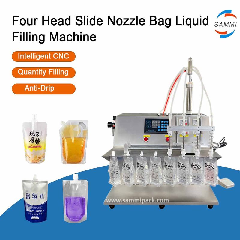 2025 Nouveau double buse liquide de l'eau Spout poche sac de remplissage machine debout sac de buse semi-automatique remplisseur et scellant