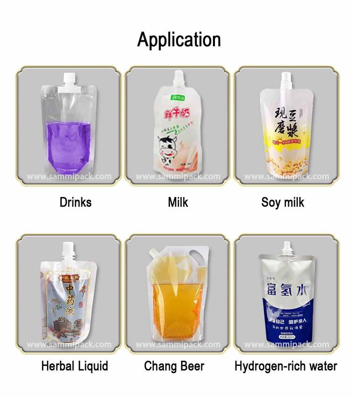 2025 Nouveau double buse liquide de l'eau Spout poche sac de remplissage machine debout sac de buse semi-automatique remplisseur et scellant