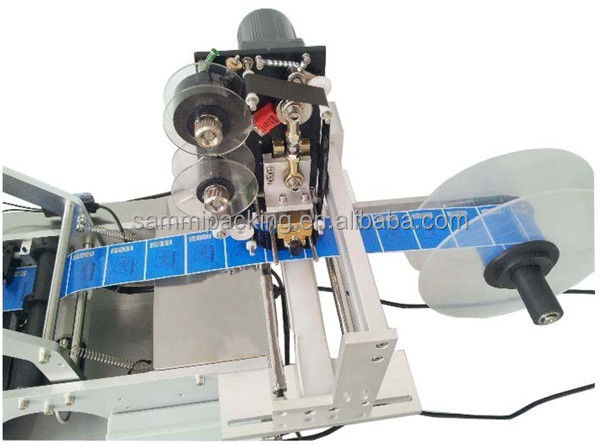 Étiqueteuse semi-automatique pour bouteilles rondes, machine d'étiquetage avec impression de la date de production et du numéro de lot