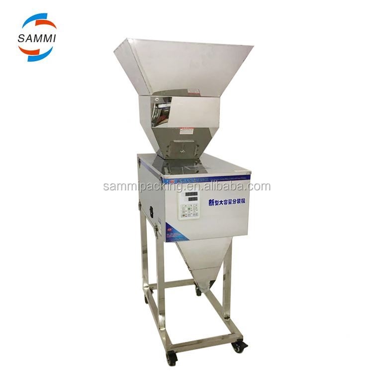 Machine de remplissage pondéreuse semi-automatique de haute qualité 100-3000g pour granulés/poudre/riz/café/épices avec grande trémie