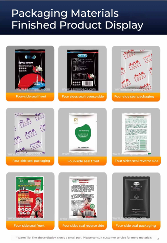 Machine d'emballage de sachets à 4 côtés polyvalente pour miel, confiture, sirop et liquides visqueux