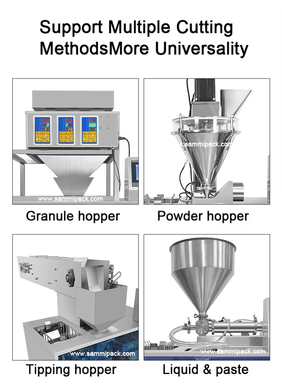 Machine automatique verticale de remplissage et de scellage de sacs pour noix, sucre, café, céréales, fruits secs, emballage en sachets préformés pour aliments