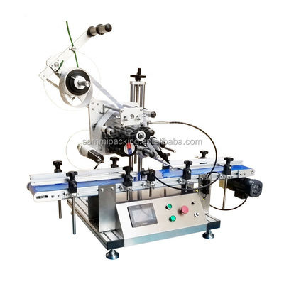 Machine d' étiquetage pour emballage de bouteilles à surface plate, machine à autocollants automatique pour table