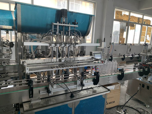 Ligne de remplissage de bouteilles entièrement automatique avec bouchons et étiquettes