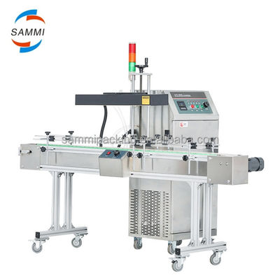 Machine automatique de scellage par induction à refroidissement par air pour plancher de bouteille Type scellage à induction continue Scellage à couvercles en aluminium Scellage