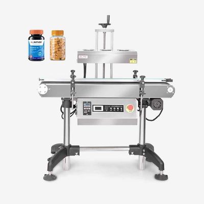 Machine d'étanchéité à induction automatique verticale continue à haut rendement pour les canettes de boissons Barils Fermeture de bouchon de bouteille en aluminium