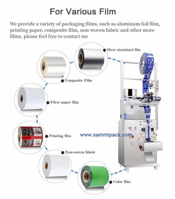 120.000 kg Poids brut unique papier Matériau d'emballage Machine d'emballage de poudre de thé avec codeur à timbre à chaud 2