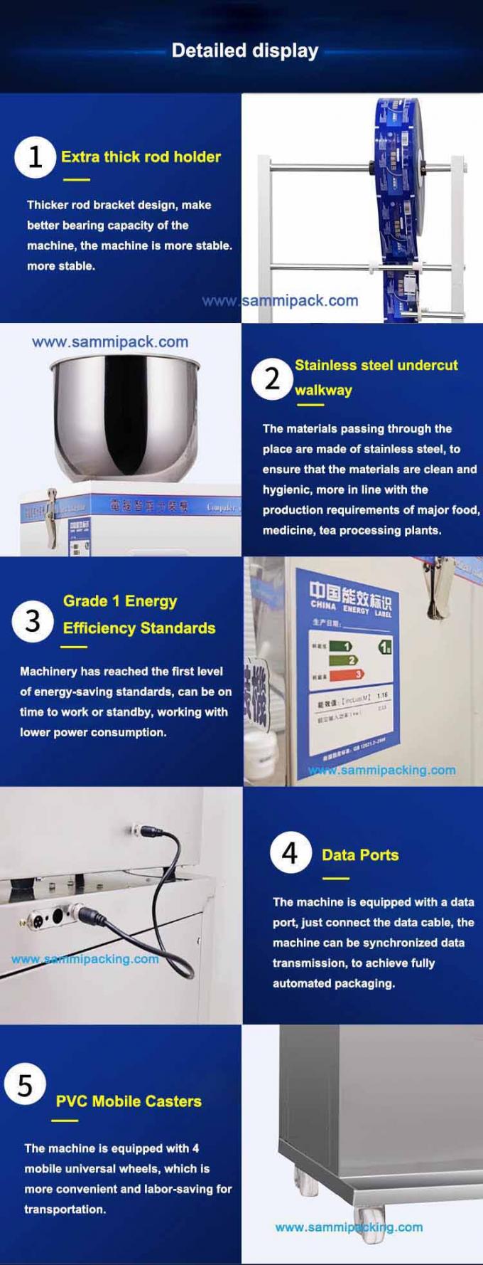 120.000 kg Poids brut unique papier Matériau d'emballage Machine d'emballage de poudre de thé avec codeur à timbre à chaud 7