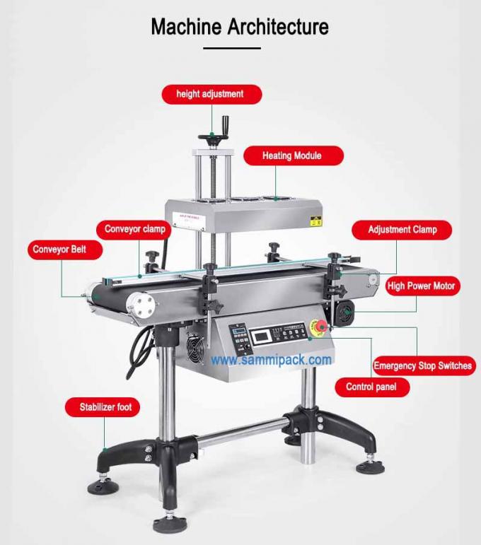 Machines d'étanchéité automatique continue à chaleur des bouteilles en plastique à induction électromagnétique 1